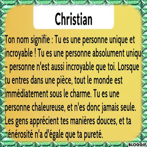 prénom christian signification.